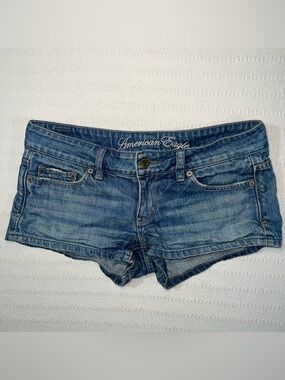 American Eagle Low Rise Denim Shorts Y2K Micro Mini Size 2